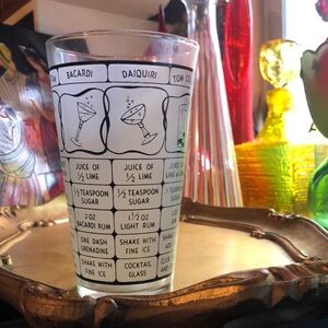 VINTAGE Cocktail Recipe Glass